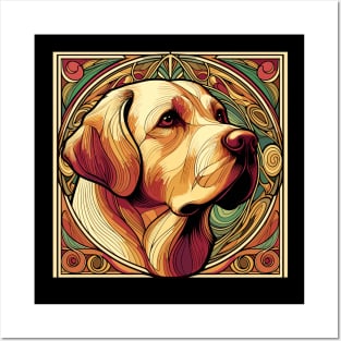 Golden Retriever - Beloved Breed In Art Nouveau Style Posters and Art